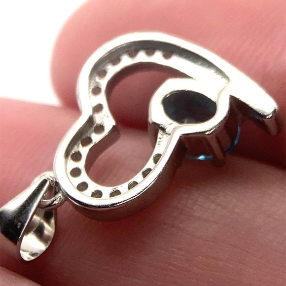 Paraiba Blue Apatite 1.02ct Platinum Finish Solid 925 Sterling Silver Pendant - Picture 4 of 5